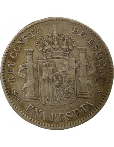 Espagne Alphonse XIII d'Espagne 4e Portrait 1 peseta Argent 1903 AI Madrid