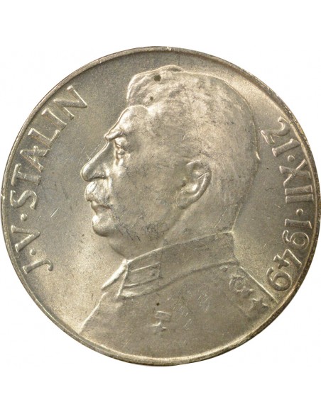 Tchécoslovaquie Joseph V. Staline 70e Anniversaire de Staline 50 korun Argent 1949