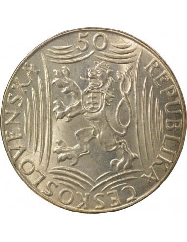 Tchécoslovaquie Joseph V. Staline 70e Anniversaire de Staline 50 korun Argent 1949