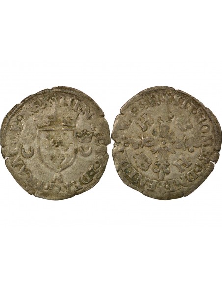 Henri II Aux Croissants 1 douzain Billon 1551 A - Paris