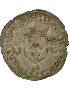 Henri II Aux Croissants 1 douzain Billon 1551 A - Paris 2