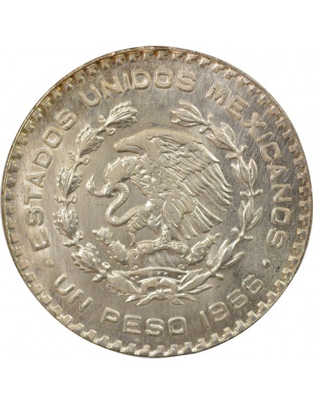 Mexique 1 peso Billon 1966 Mo Mexico City