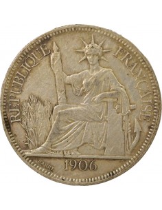 Indo-Chine Fr. Type 2 1 piastre Argent 1906 A - Paris 2