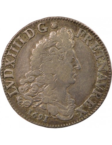 Louis XIV Aux Huit L 1/2 écu Argent 1691 Y Bourges