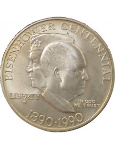 USA Eisenhower Centenaire d'Eisenhower 1 Dollar Argent 1990 W West Point 2