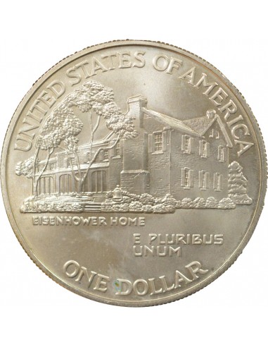 USA Eisenhower Centenaire d'Eisenhower 1 Dollar Argent 1990 W West Point