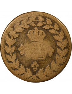 Louis XVIII Poids Léger 1 décime Bronze 1815 BB Strasbourg 2