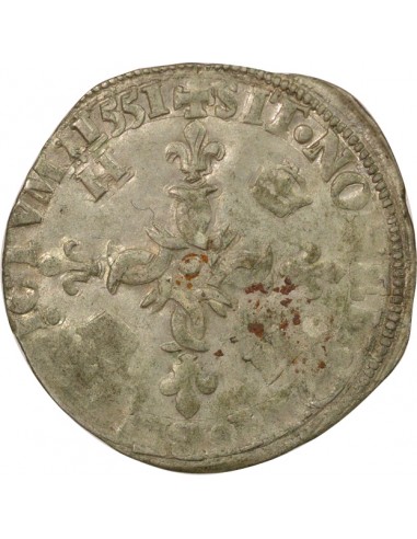 Henri II Aux Croissants 1 douzain Billon 1551 N Montpellier