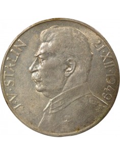 Tchécoslovaquie Joseph V. Staline 70e Anniversaire de Staline 100 korun Argent 1949 2