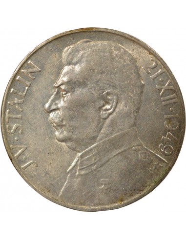 Tchécoslovaquie Joseph V. Staline 70e Anniversaire de Staline 100 korun Argent 1949