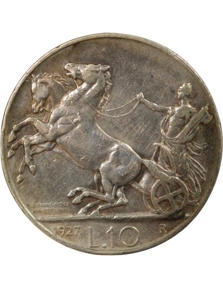 Italie Vittorio Emanuele III 10 lire Argent 1927 R Rome