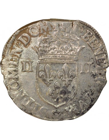 Henri III 1/4 ecu Argent 1586-1588 C Saint-Lô