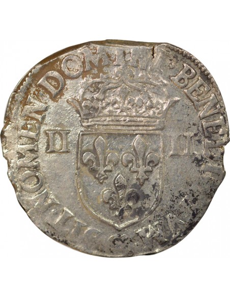Henri III 1/4 ecu Argent 1586-1588 C Saint-Lô