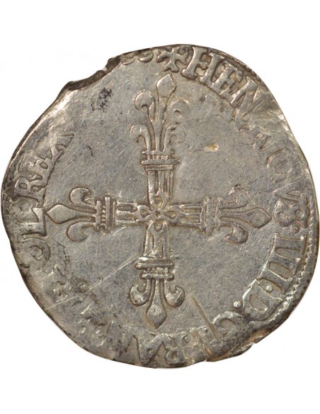 Henri III 1/4 ecu Argent 1586-1588 C Saint-Lô