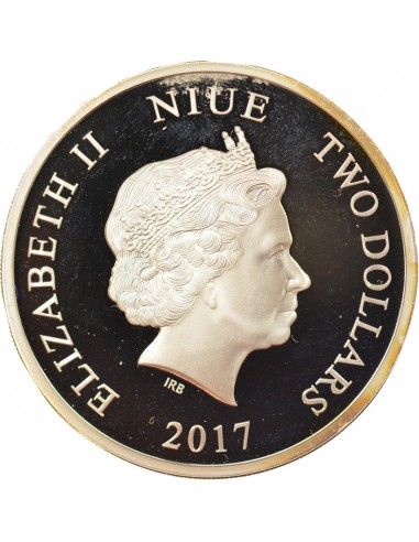 Reine d'Angleterre et du Commonwealth Caribou 2 dollars Argent 2017 Auckland