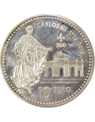 Espagne Philipe VI d'Espagne Charles III 10 euro Argent 2016 AI Madrid