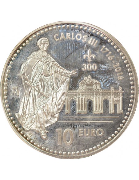 Espagne Philipe VI d'Espagne Charles III 10 euro Argent 2016 AI Madrid