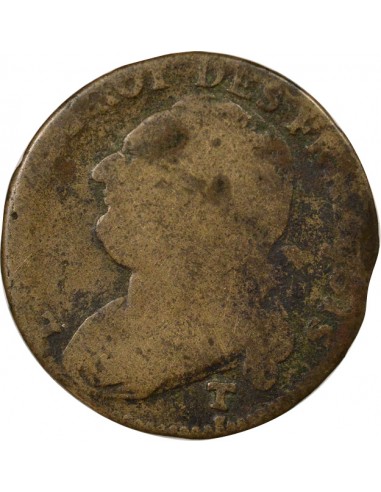 Louis XVI au Faisceau 12 deniers Métal de Cloche 1792 T. Saumur