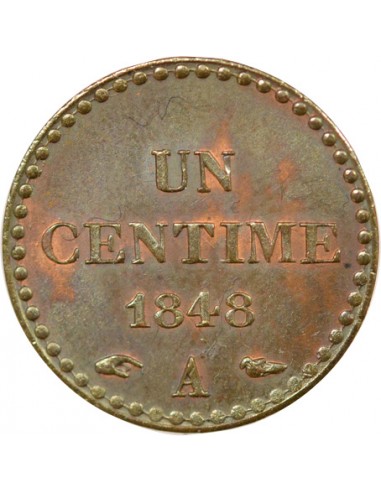2e République 1 centime Bronze 1848 A - Paris