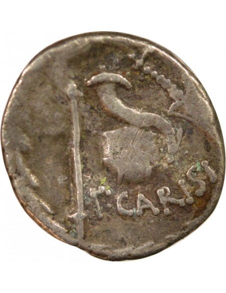 République Romaine Titus Carisius 1 denier Argent 46 Av JC R Rome