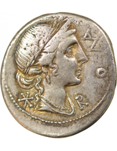 République Romaine Manlius Aemilia Lepidus 1 denier Argent 114 / 113 Av JC R Rome