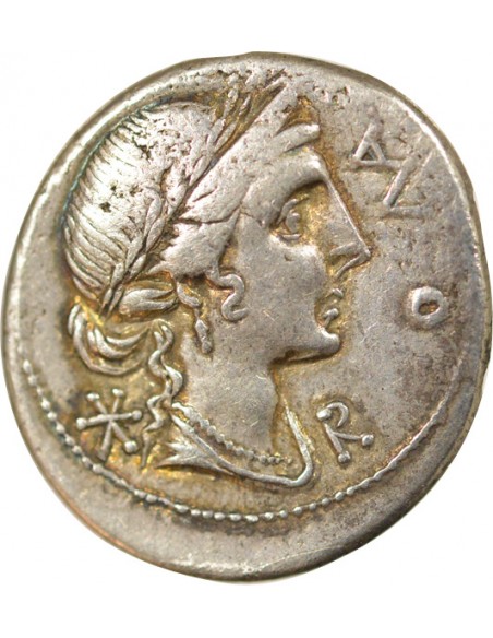 République Romaine Manlius Aemilia Lepidus 1 denier Argent 114 / 113 Av JC R Rome