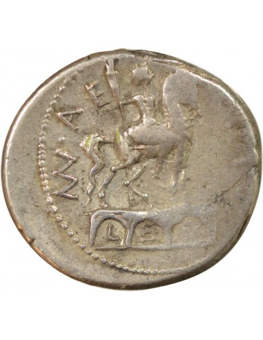 République Romaine Manlius Aemilia Lepidus 1 denier Argent 114 / 113 Av JC R Rome