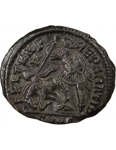 Rome Empire Constance II Soldat terrassant Cavalier 1 ae Cuivre 354 Thessalonique