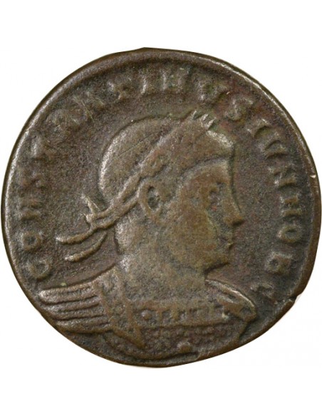 deux étendards 1 nummus Cuivre 333-335 R Rome