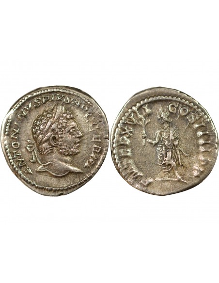 Rome Empire Caracalla Caracalla Debout 1 denier Argent 214 R Rome