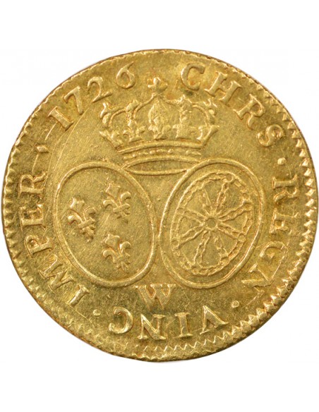 Louis XVI Buste habillé 1 louis d'or Or 1726 W Lille
