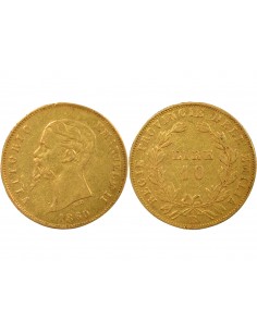 Etats Italiens Victor Emmanuel II 10 lire Or 1860 B Bologne