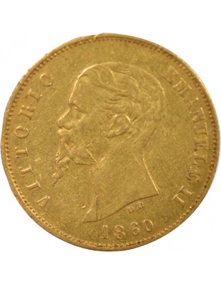Etats Italiens Victor Emmanuel II 10 lire Or 1860 B Bologne