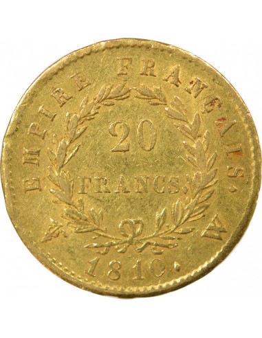 Roi d'Italie Empire 20 francs Or 1810 W Lille