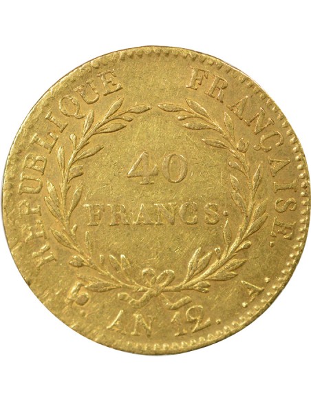 Roi d'Italie Consulat 40 francs Or An 12 A - Paris