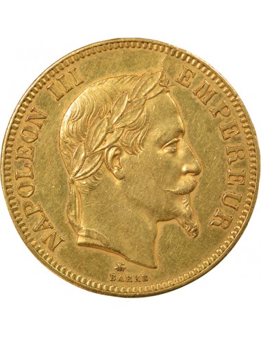 Napoléon III Tête laurée 100 francs Or 1864 A - Paris