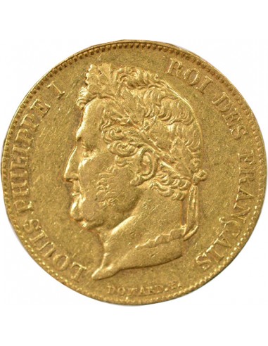 Louis-Philippe Ier Domard 20 francs Or 1833 W Lille