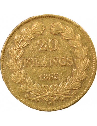Louis-Philippe Ier Domard 20 francs Or 1833 W Lille
