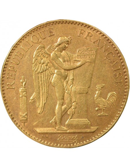 Napoléon III Dieu Protège la France 100 francs Or 1879 A - Paris