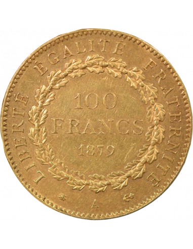 Napoléon III Dieu Protège la France 100 francs Or 1879 A - Paris
