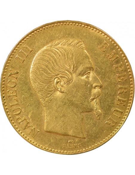 Napoléon III Tête nue 100 francs Or 1855 A - Paris