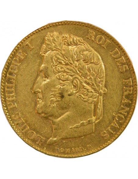 Louis-Philippe Ier Domard 20 francs Or 1844 A - Paris
