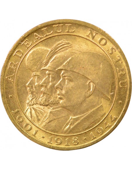 Roi de Roumanie Lib. de l'Ardeal du Nord 20 lei Or 1944 B Bucarest