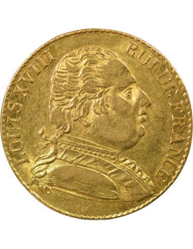 Louis XVIII Buste Habillé 20 francs Or 1815 Londres