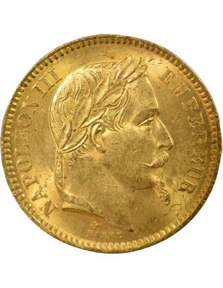 Bonaparte Charles Louis Napoléon (Napoléon III) Tête laurée 20 francs Or 8161 BB Strasbourg