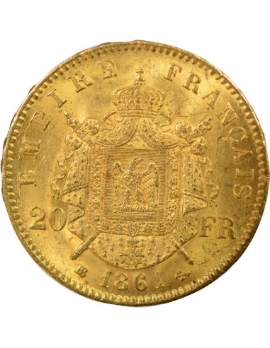 Bonaparte Charles Louis Napoléon (Napoléon III) Tête laurée 20 francs Or 8161 BB Strasbourg