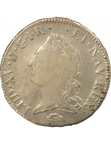 Louis XV A la Vieille Tête 1 ecu Argent 1772 N Montpellier
