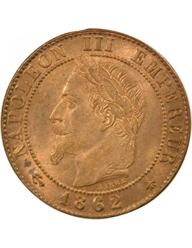 Napoléon III Tête Laurée 1 centime Bronze 1862 A - Paris