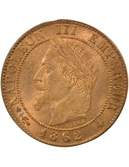 Napoléon III Tête Laurée 1 centime Bronze 1862 A - Paris