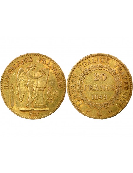 IIe République 20 francs Or 1849 A - Paris